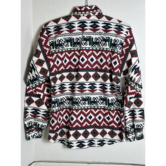 Roper Vintage Southwestern Aztec Shirt Woman Small USA Long Sleeve Cotton - Picture 7 of 11
